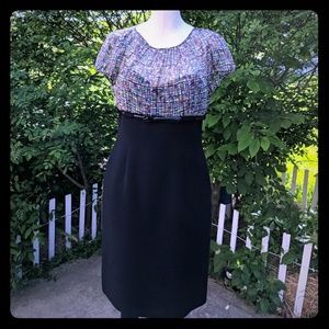 Tahari empire waist fitted short sleeve dress 8